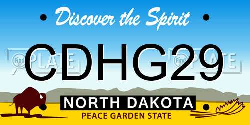CDHG29 North Dakota License Plate