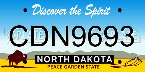 CDN9693 North Dakota License Plate
