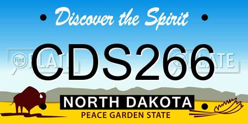 CDS266 North Dakota License Plate