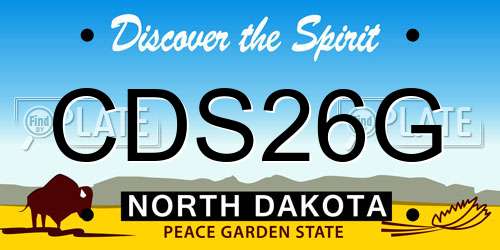 CDS26G North Dakota License Plate