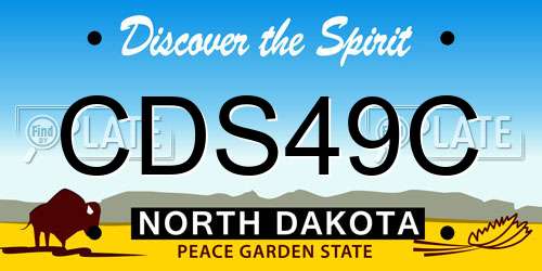 CDS49C North Dakota License Plate