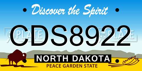 CDS8922 North Dakota License Plate