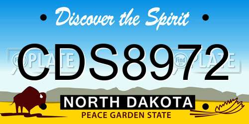 CDS8972 North Dakota License Plate