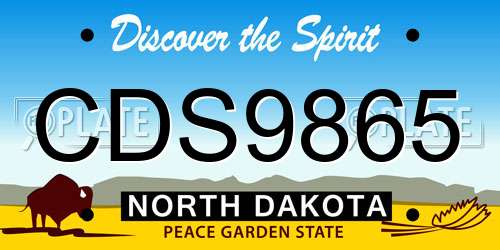 CDS9865 North Dakota License Plate