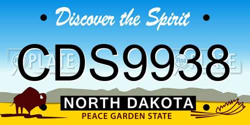 CDS9938 North Dakota License Plate