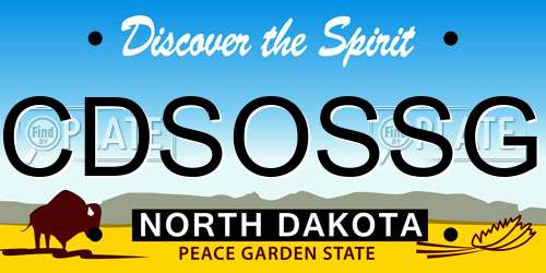 CDSOSSG North Dakota License Plate
