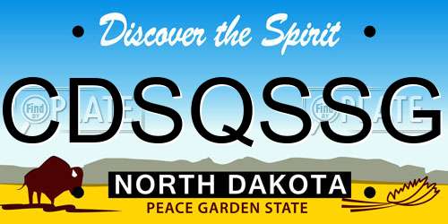 CDSQSSG North Dakota License Plate