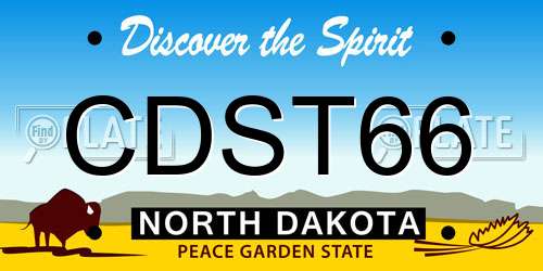 CDST66 North Dakota License Plate