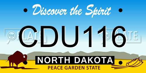 CDU116 North Dakota License Plate