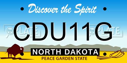 CDU11G North Dakota License Plate