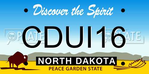 CDUI16 North Dakota License Plate