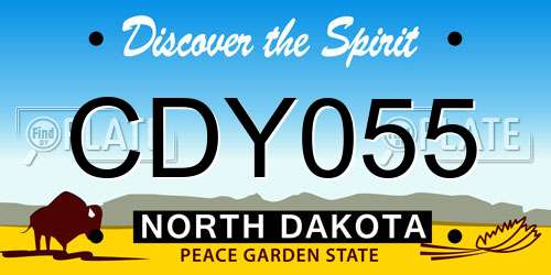 CDY055 North Dakota License Plate