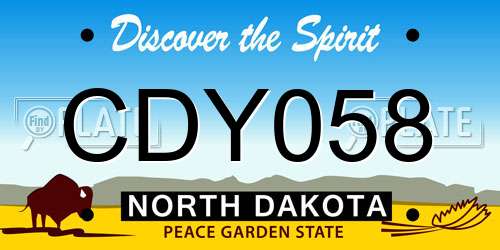 CDY058 North Dakota License Plate