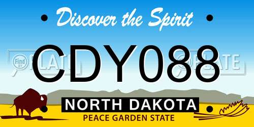 CDY088 North Dakota License Plate