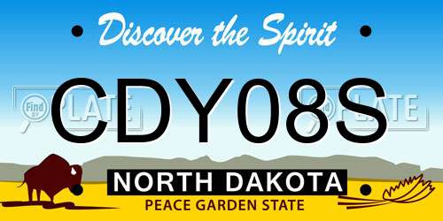 CDY08S North Dakota License Plate