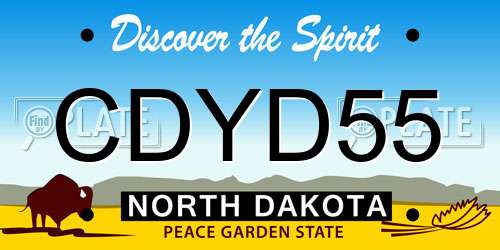 CDYD55 North Dakota License Plate
