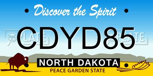 CDYD85 North Dakota License Plate
