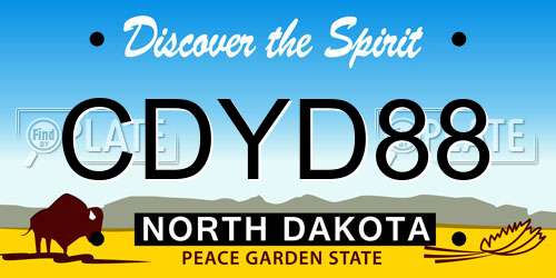 CDYD88 North Dakota License Plate