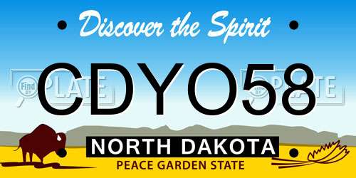 CDYO58 North Dakota License Plate