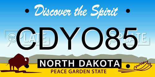 CDYO85 North Dakota License Plate