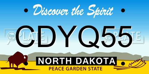 CDYQ55 North Dakota License Plate