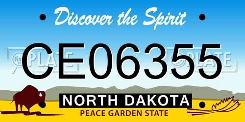 CE06355 North Dakota License Plate