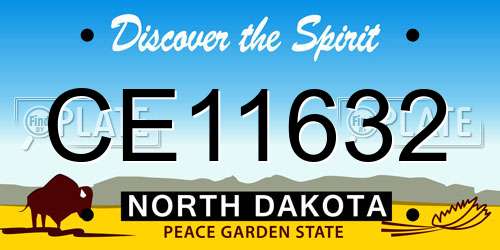 CE11632 North Dakota License Plate