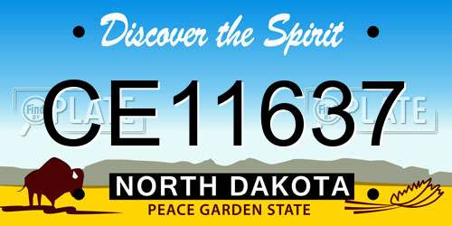 CE11637 North Dakota License Plate