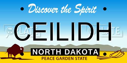 CEILIDH North Dakota License Plate