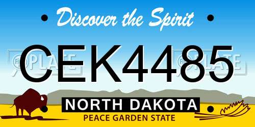 CEK4485 North Dakota License Plate
