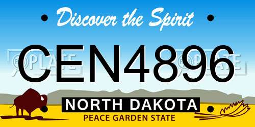 CEN4896 North Dakota License Plate