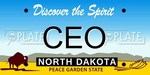 CEO North Dakota License Plate