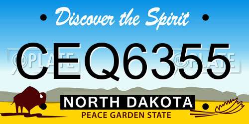 CEQ6355 North Dakota License Plate
