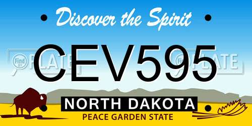 CEV595 North Dakota License Plate