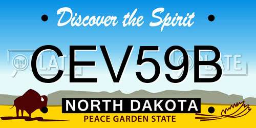 CEV59B North Dakota License Plate