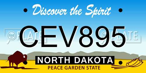 CEV895 North Dakota License Plate