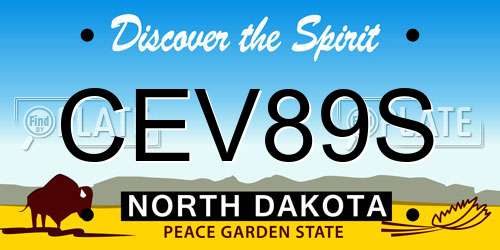 CEV89S North Dakota License Plate