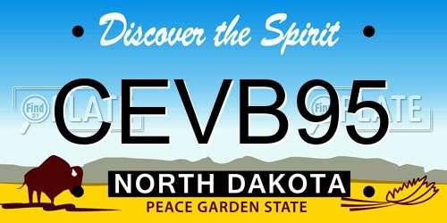 CEVB95 North Dakota License Plate