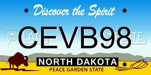 CEVB98 North Dakota License Plate