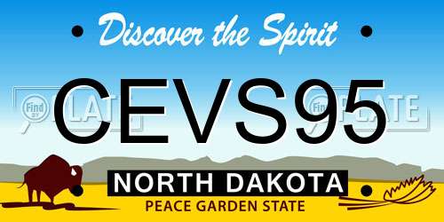 CEVS95 North Dakota License Plate