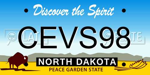 CEVS98 North Dakota License Plate