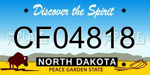 CF04818 North Dakota License Plate