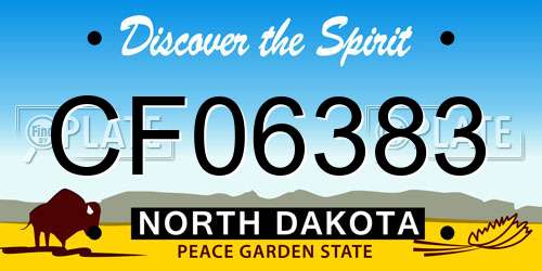 CF06383 North Dakota License Plate
