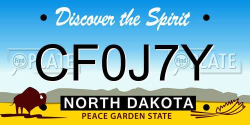 CF0J7Y North Dakota License Plate