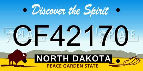 CF42170 North Dakota License Plate
