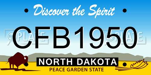 CFB1950 North Dakota License Plate