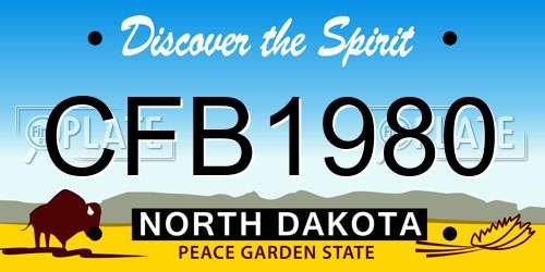 CFB1980 North Dakota License Plate