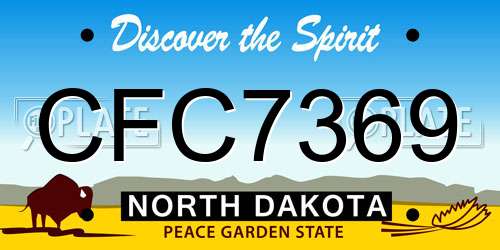 CFC7369 North Dakota License Plate
