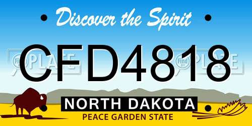 CFD4818 North Dakota License Plate