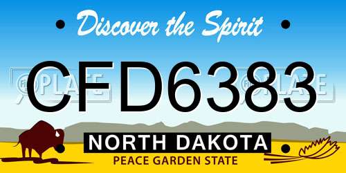 CFD6383 North Dakota License Plate